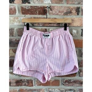 PINK Cotton Pink Stripe Boxer Shorts, XS